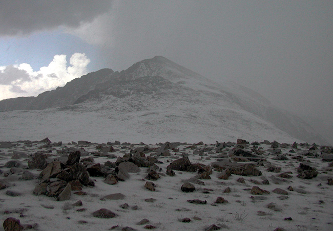 Hail at the peak